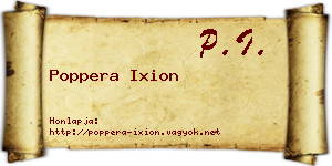 Poppera Ixion névjegykártya